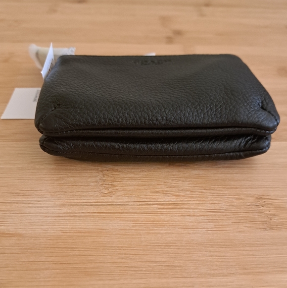 🔥NWT, COACH Park Pebbled Leather Double Gusset Zip Coin Wallet In Black, Silver - Picture 6 of 13